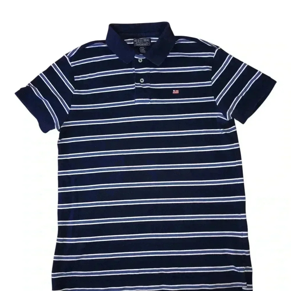 Polo jeans Ralph Lauren  Navy Blue Striped Polo Shirt M